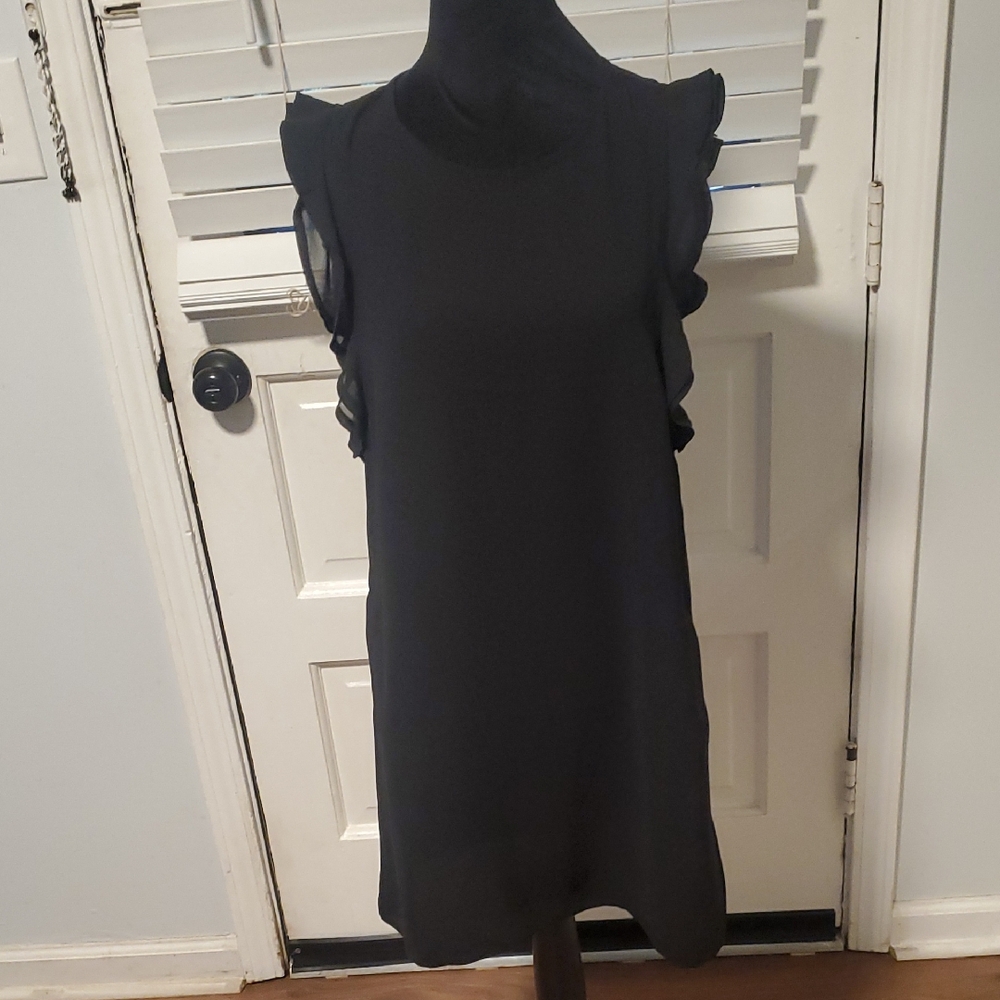 Jack By BB Dakota Black Ruffle Sleeve Dress NWT